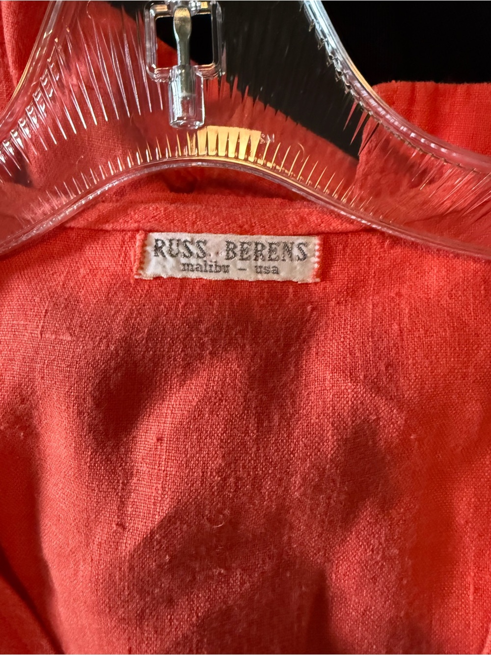Russ Berens Coral Linen Top